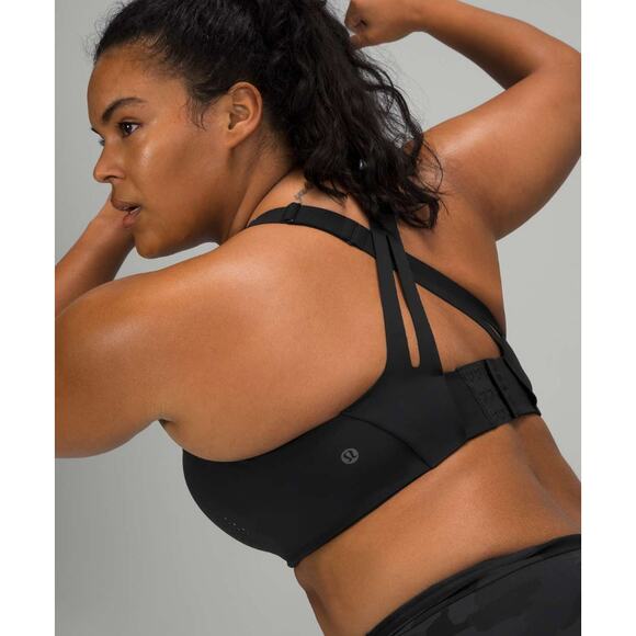 (34D) $98 Lululemon AirSupport Bra *High Support, C-DDD Cups Black /Asphalt Grey - Picture 3 of 7
